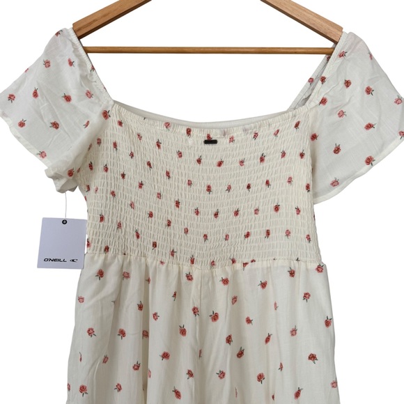 NWT O’Neill White Floral Jumper Cottagecore Off-Shoulder Spring Size S - Picture 5 of 12